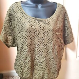 New York & Company Cut Out Overlay Designed Top NWOT